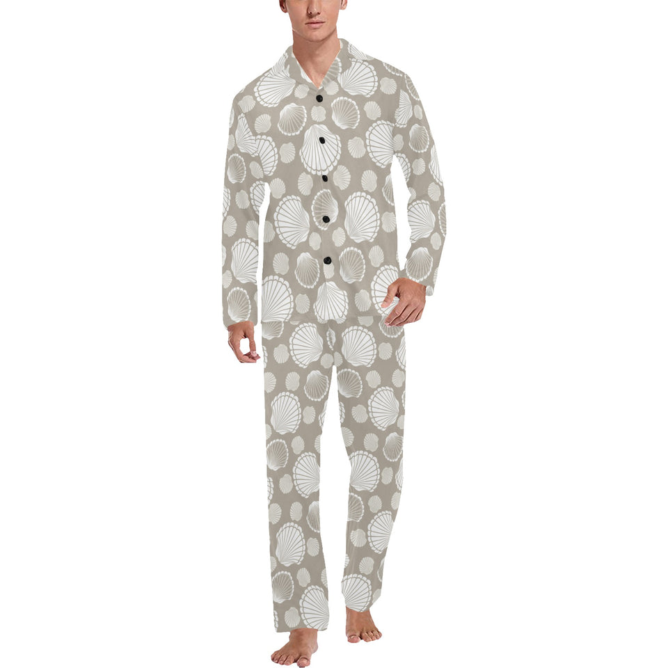 Scallop shell pattern Men's Long Pajama Set