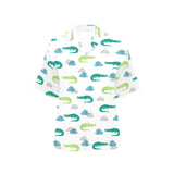 watercolor crocodile pattern Women's All Over Print Hawaiian Shirt