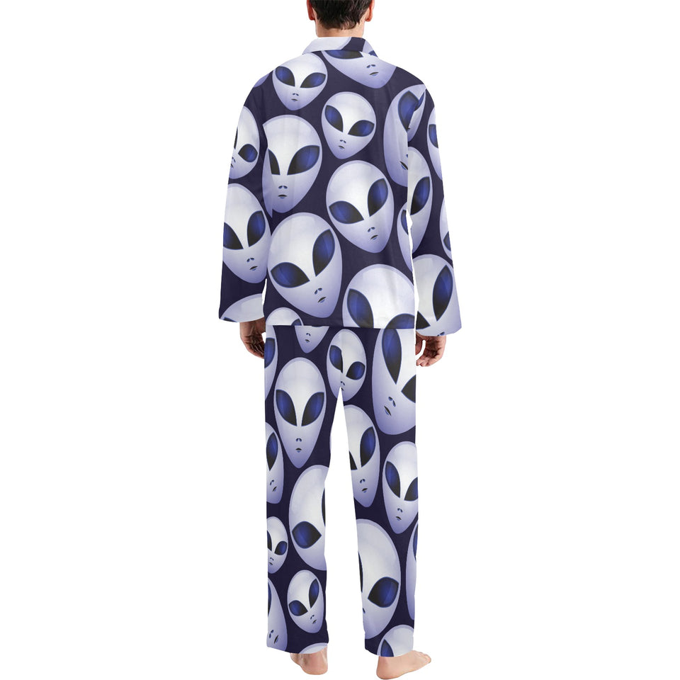 Alien Pattern Print Design 01 Men's Long Pajama Set