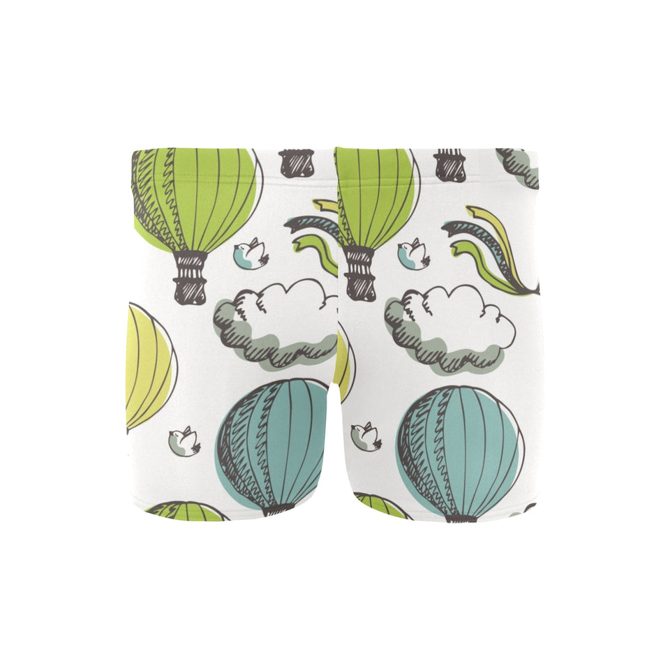 Hot Air Balloon Bird Cloud Pattern Men's Swimming Trunks