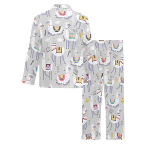 Cute Llama Alpaca pattern Men's Long Pajama Set