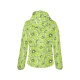 Slices of Lime design pattern Women's Padded Hooded Jacket