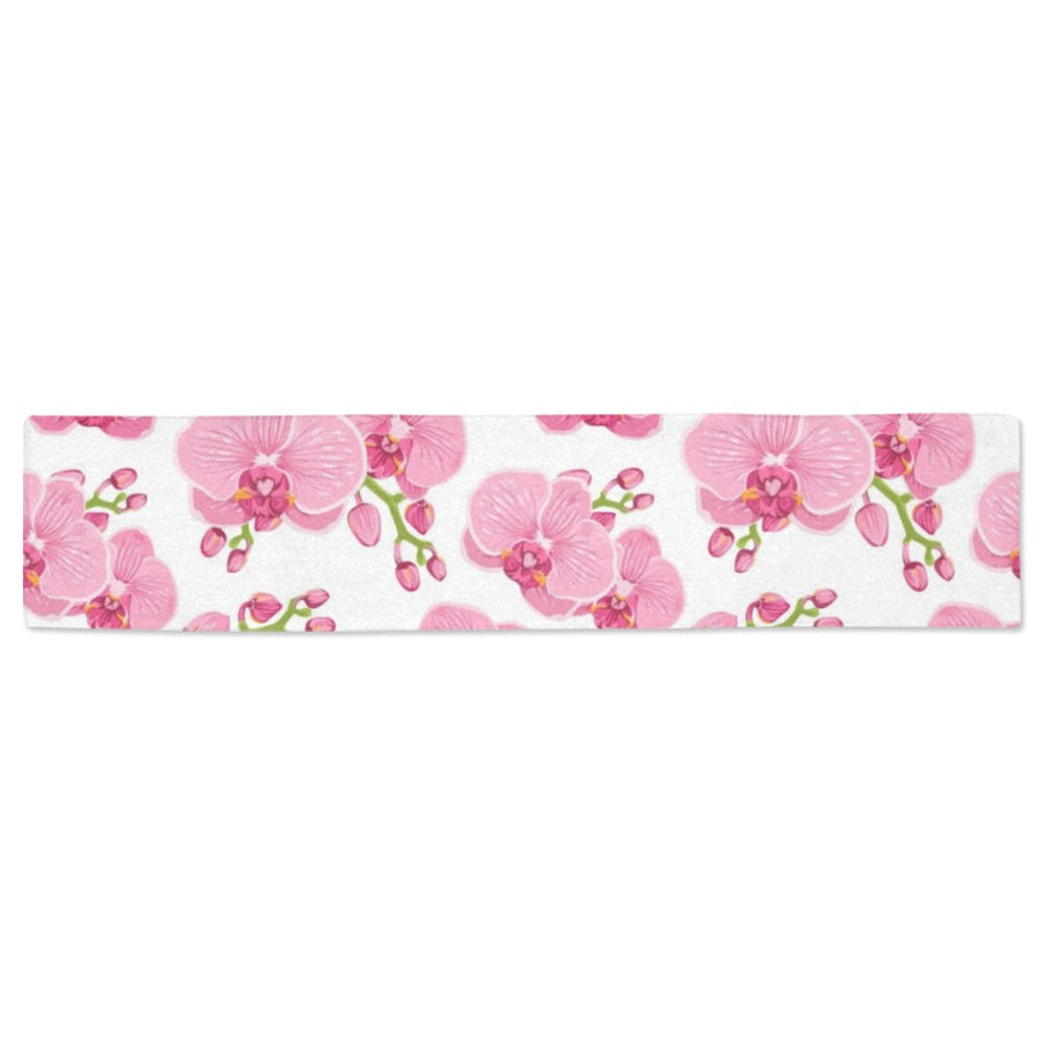 pink purple orchid pattern background Table Runner