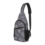 sushi pattern black background All Over Print Chest Bag