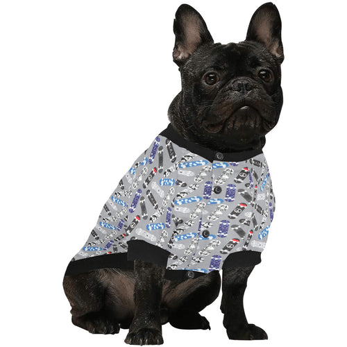 Skate Board Pattern Print Design 03 All Over Print Pet Dog Round Neck Fuzzy Shirt