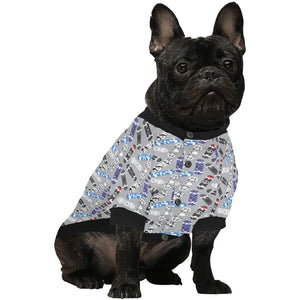 Skate Board Pattern Print Design 03 All Over Print Pet Dog Round Neck Fuzzy Shirt
