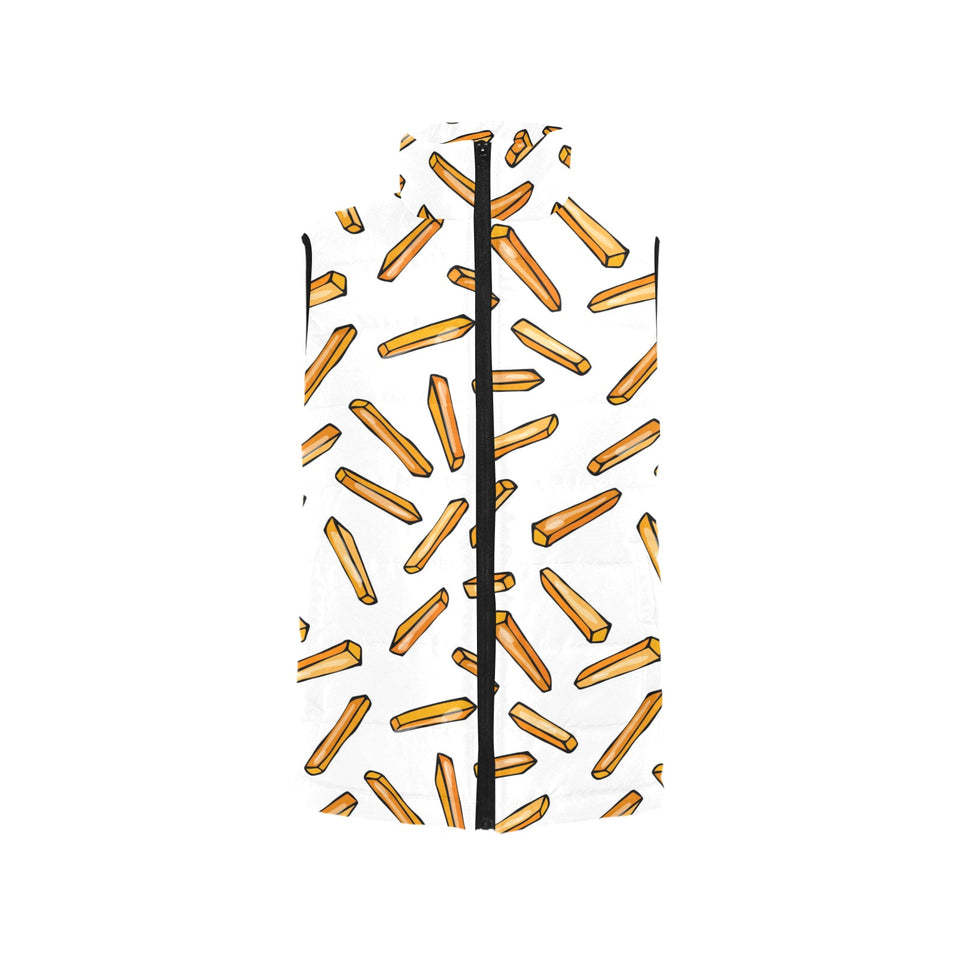 French fries potato pattern Women's Padded Vest