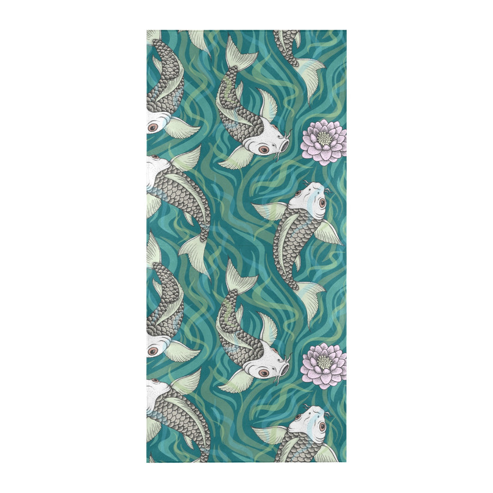 Koi Fish Carp Fish lotus pattern Beach Towel
