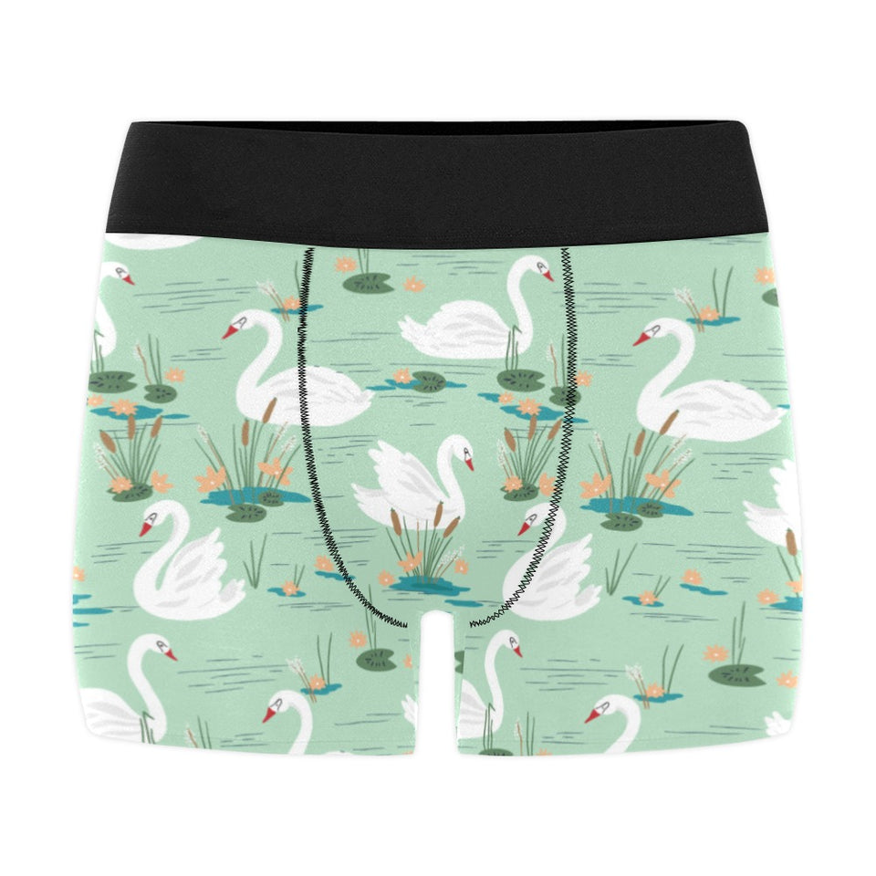 White swan lake pattern Men's All Over Print Boxer Briefs Men's Underwear