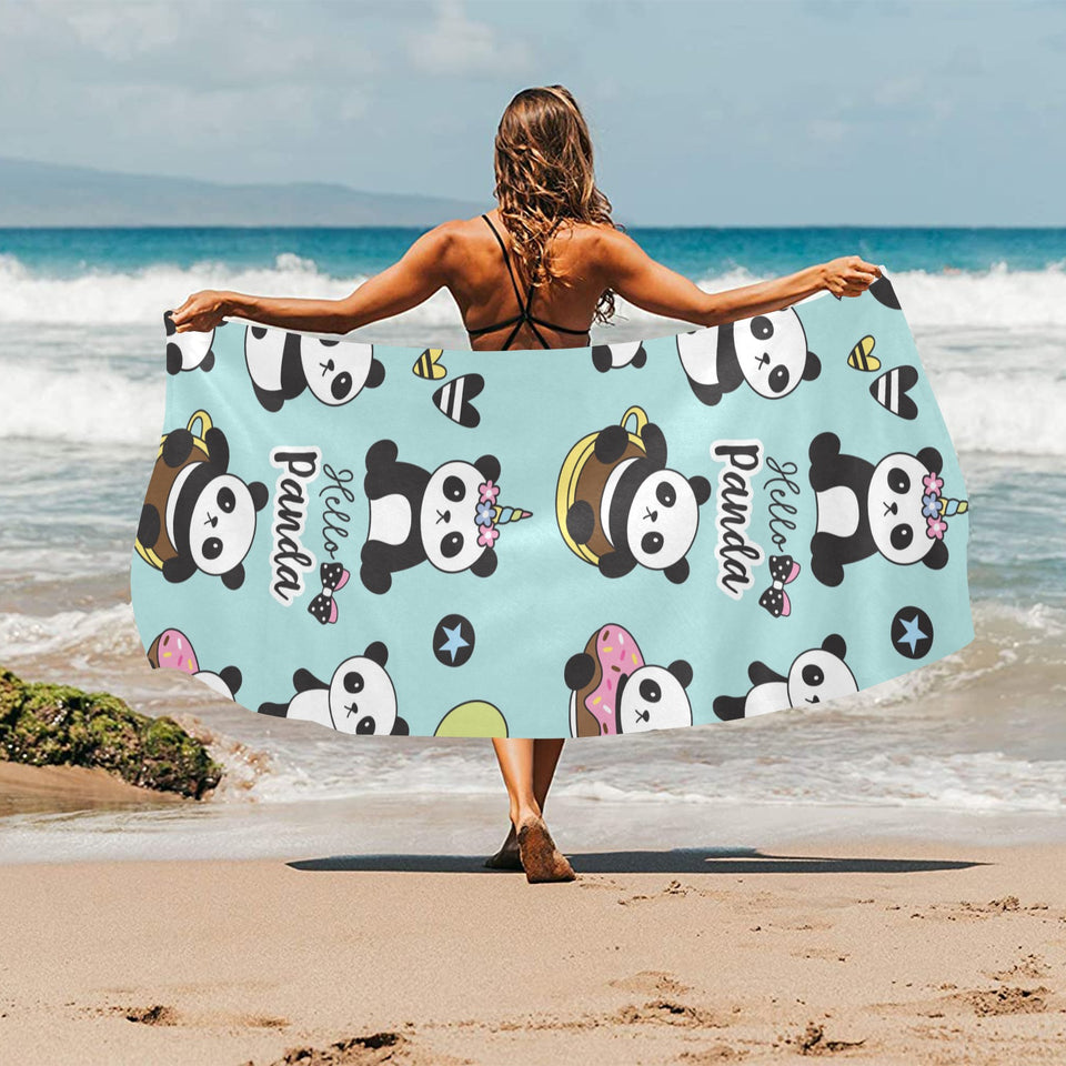 Cute baby panda pattern Beach Towel