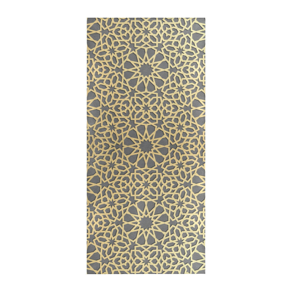 arabic star gold pattern Beach Towel