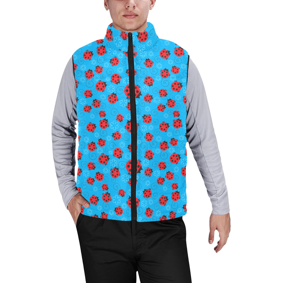 Ladybug Pattern Print Design 02 Men's Padded Vest
