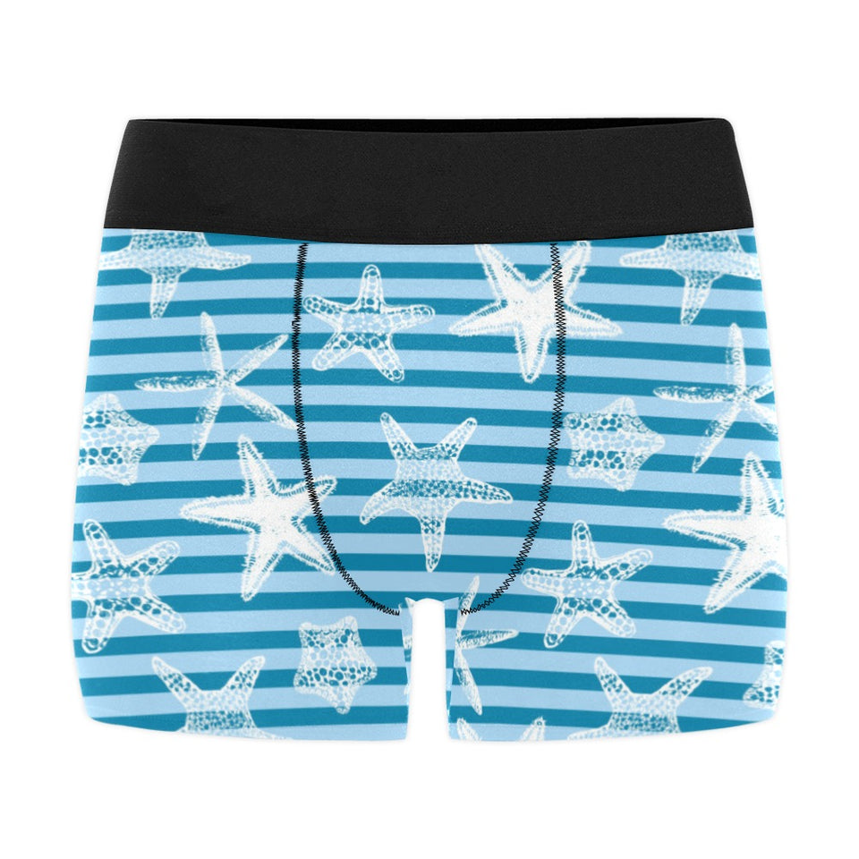 Starfish blue blackground Men's All Over Print Boxer Briefs Men's Underwear