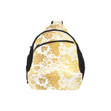Gold grape pattern All Over Print Chest Bag