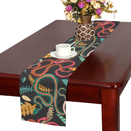 Colorful snake plant pattern Table Runner