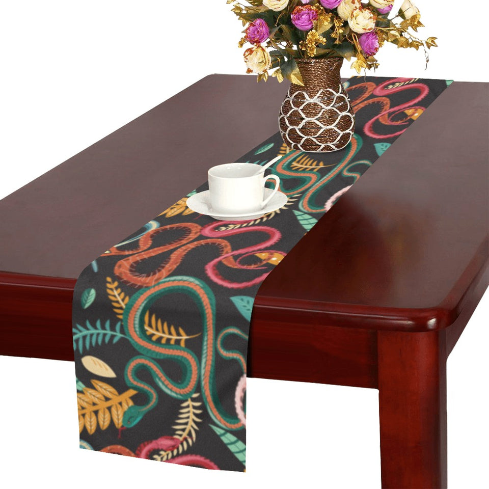Colorful snake plant pattern Table Runner