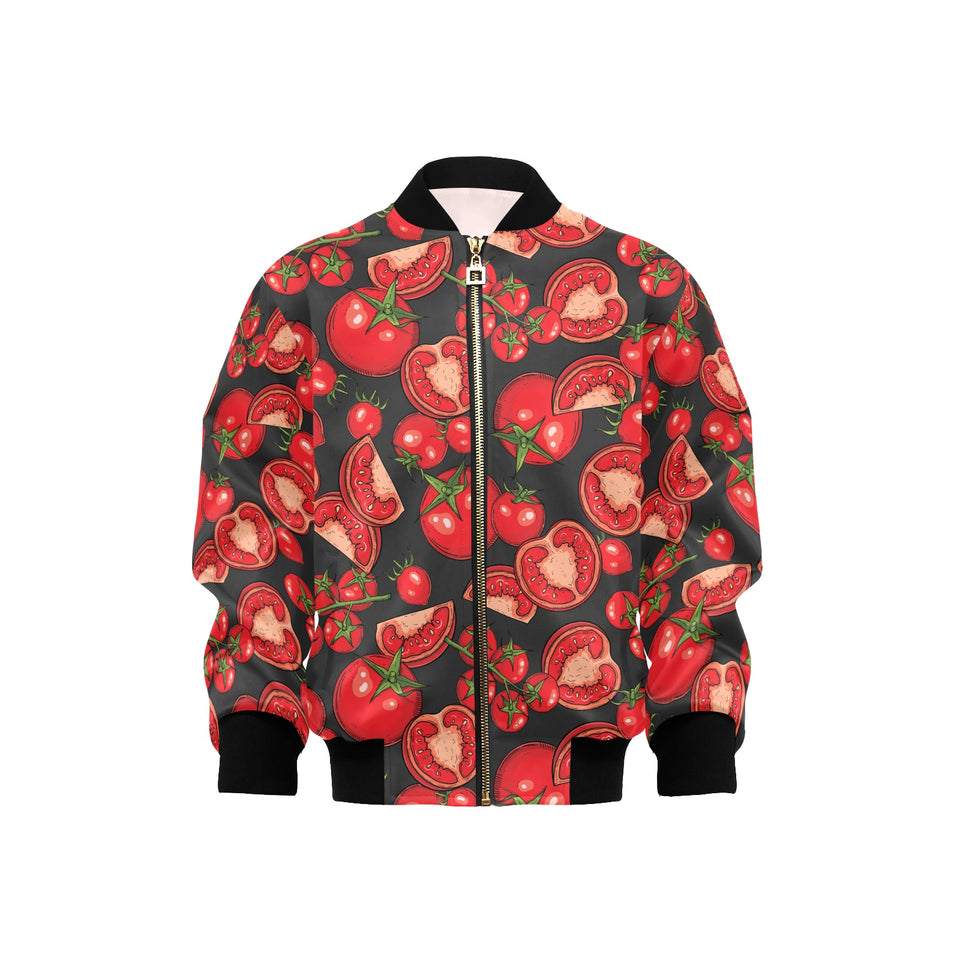Tomato black background Kids' Boys' Girls' Bomber Jacket