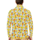 Yorkshire Terrier Pattern Print Design 05 Men's Long Sleeve Polo Shirt