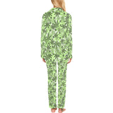 Canabis Marijuana Weed Pattern Print Design 01 Women's Long Pajama Set
