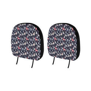 Deers Winter Christmas pattern Car Headrest Cover