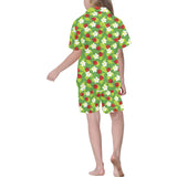 Ladybug Pattern Print Design 01 Kids' Boys' Girls' V-Neck Short Pajama Set