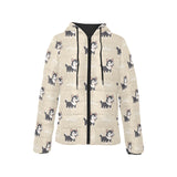 Cute Siberian Husky Women's Padded Hooded Jacket