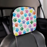 Dog Paws Pattern Print Design 01 Car Headrest Cover