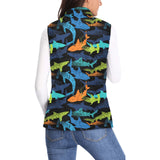 Colorful shark Women's Padded Vest