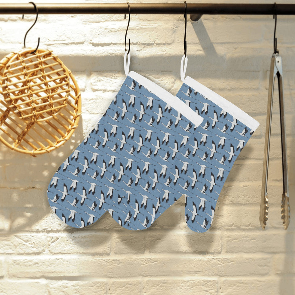 Seagull Pattern Print Design 04 Heat Resistant Oven Mitts