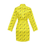 Duck Pattern Print Design 02 Women's Long Sleeve Belted Night Robe