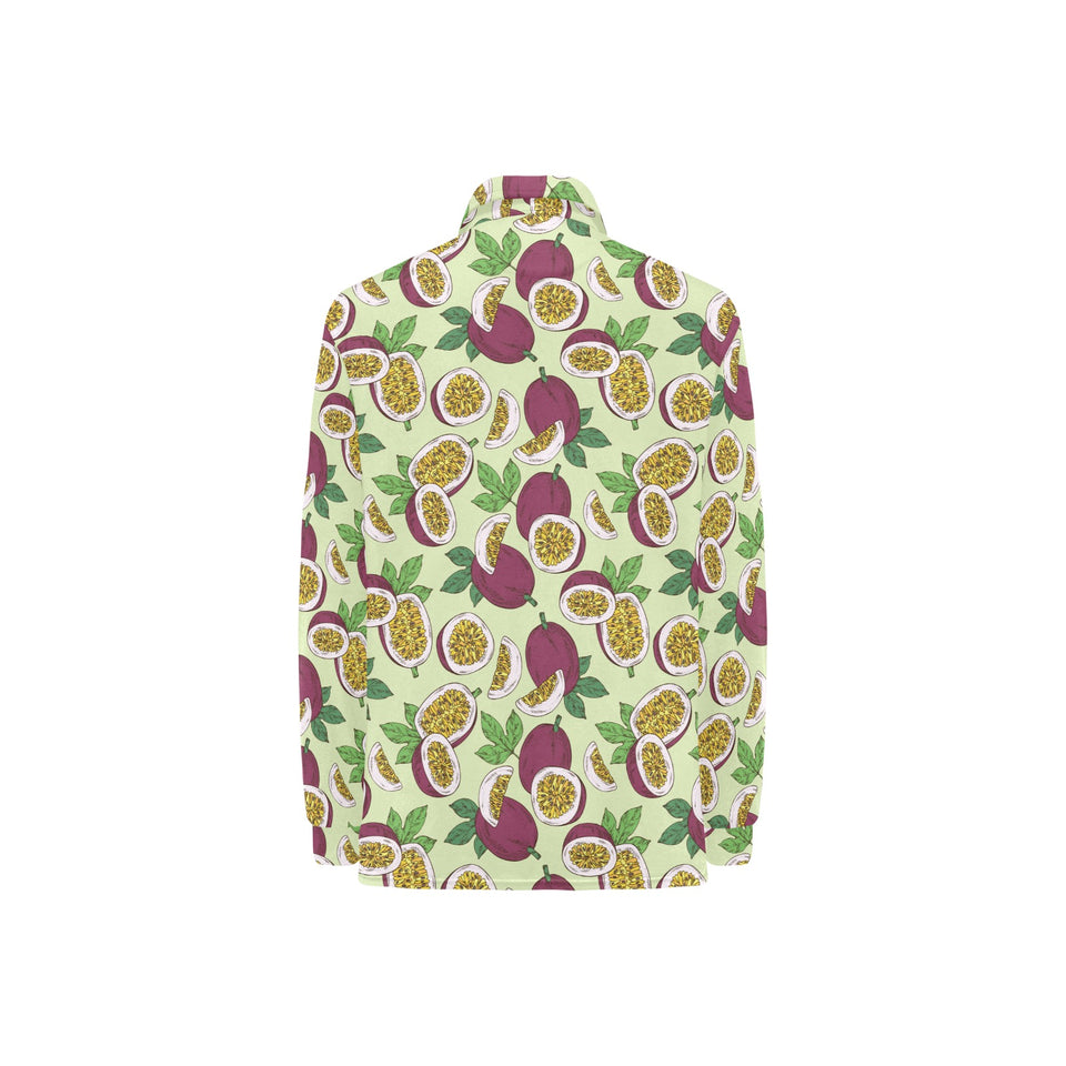 Paassion fruit pattern Women's Long Sleeve Polo Shirt