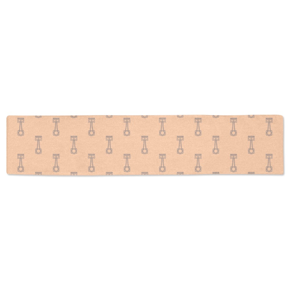 Engine Piston Cream Background Pattern Design 04 Table Runner