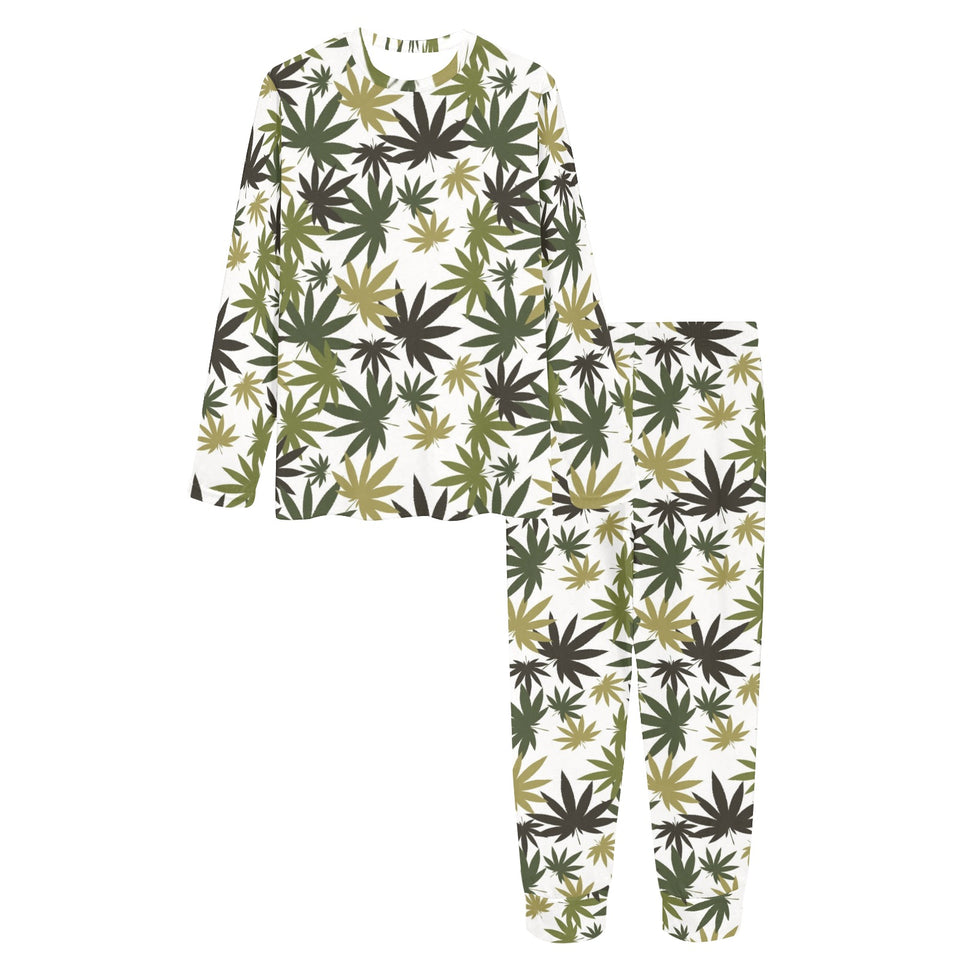 Canabis Marijuana Weed Pattern Print Design 05 Women's All Over Print Pajama Set