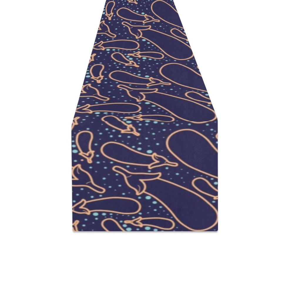 Eggplant Pattern Print Design 04 Table Runner