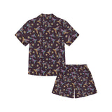 Hummingbird Pattern Print Design 04 Kids' Boys' Girls' V-Neck Short Pajama Set