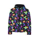 Colorful halloween background Kids' Boys' Girls' Padded Hooded Jacket
