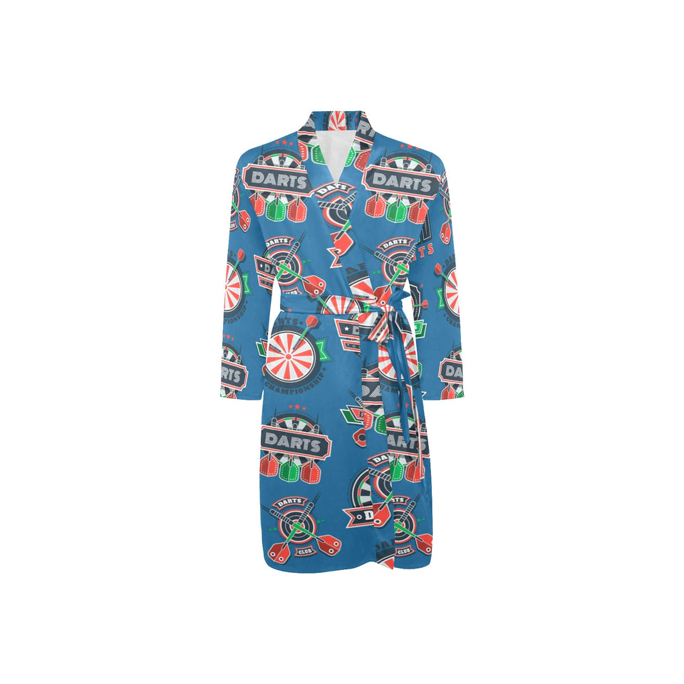 Darts Pattern Print Design 02 Men's Long Sleeve Belted Night Robe