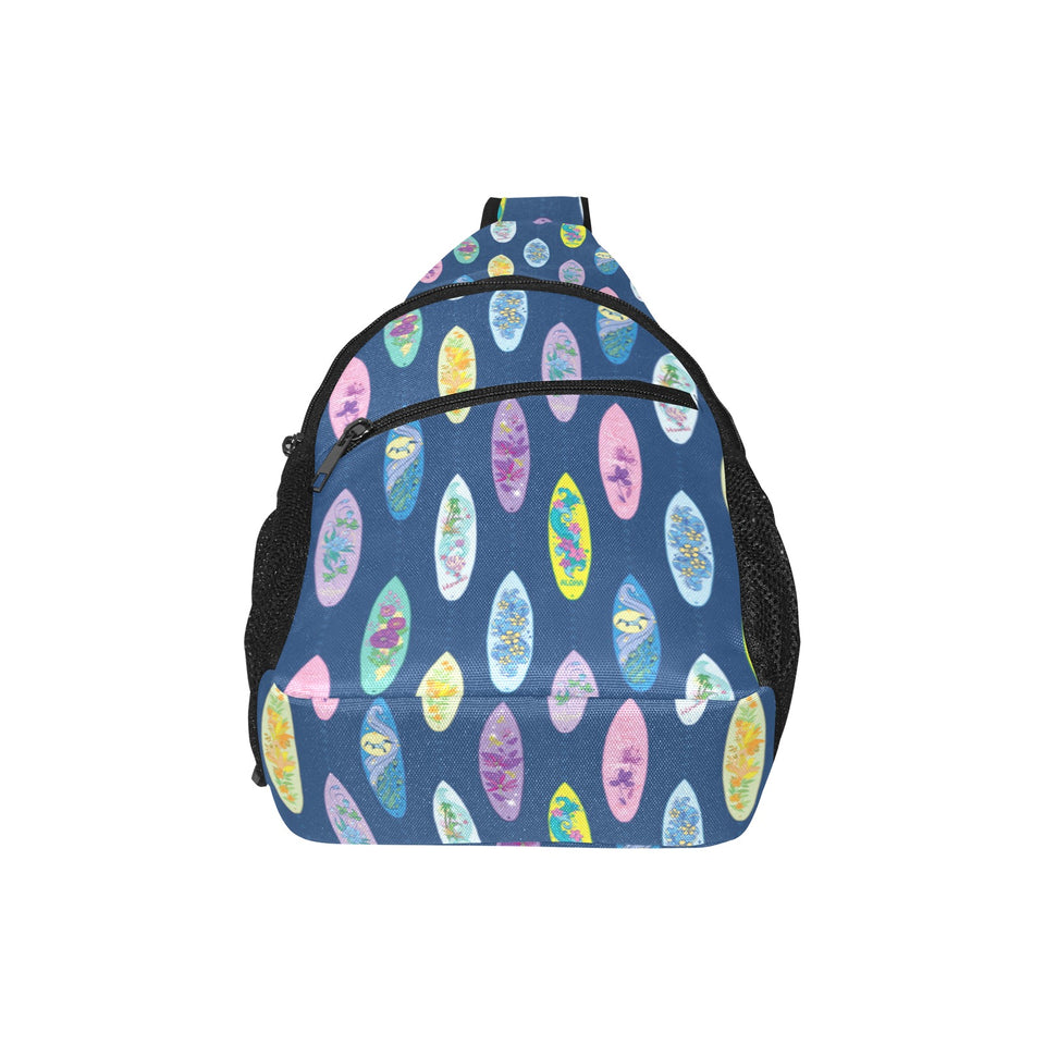 Surfboard Pattern Print Design 03 All Over Print Chest Bag