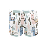 lama Alpaca cactus hand drawn pattern Men's Swimming Trunks