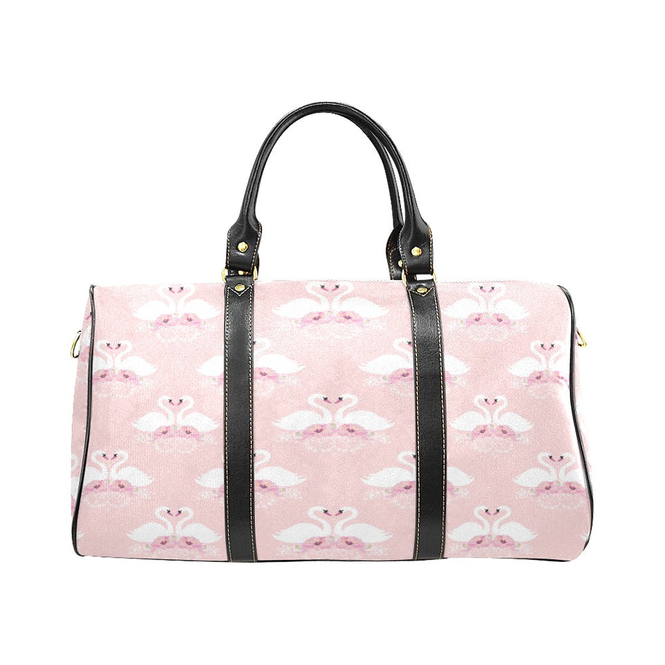 White swan and flower love pattern Travel Bag