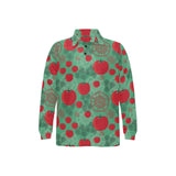 Tomato design pattern Men's Long Sleeve Polo Shirt