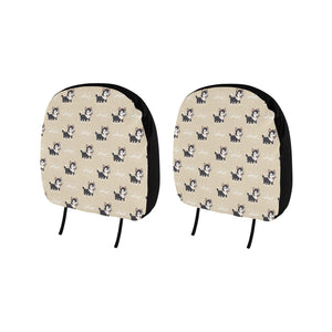 Cute Siberian Husky Car Headrest Cover