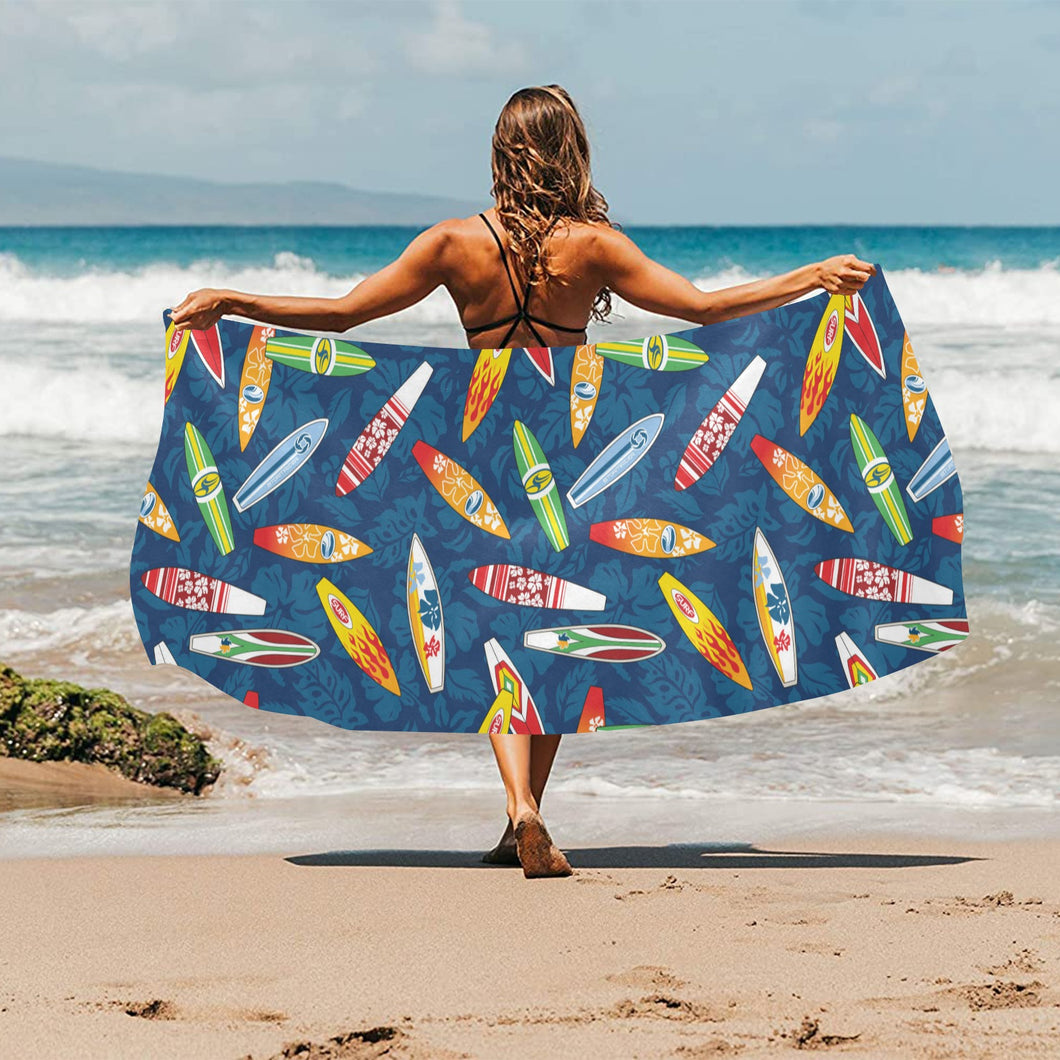 Surfboard Pattern Print Design 01 Beach Towel