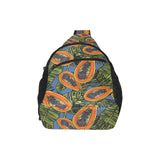 Colorful papaya tropical leaves All Over Print Chest Bag
