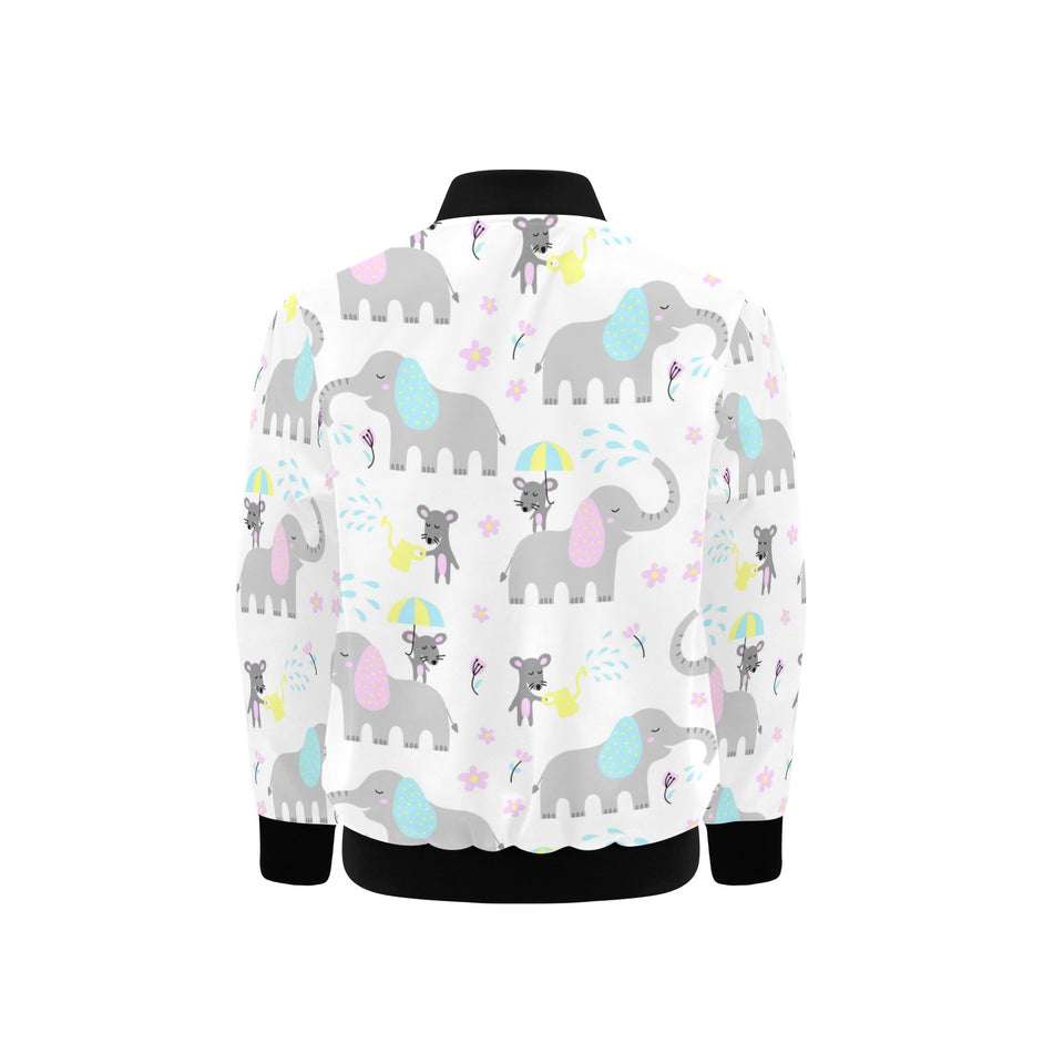 Cute elephant mouse pattern Kids' Boys' Girls' Bomber Jacket