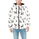 Chihuahua dog pattern Men's Padded Hooded Jacket