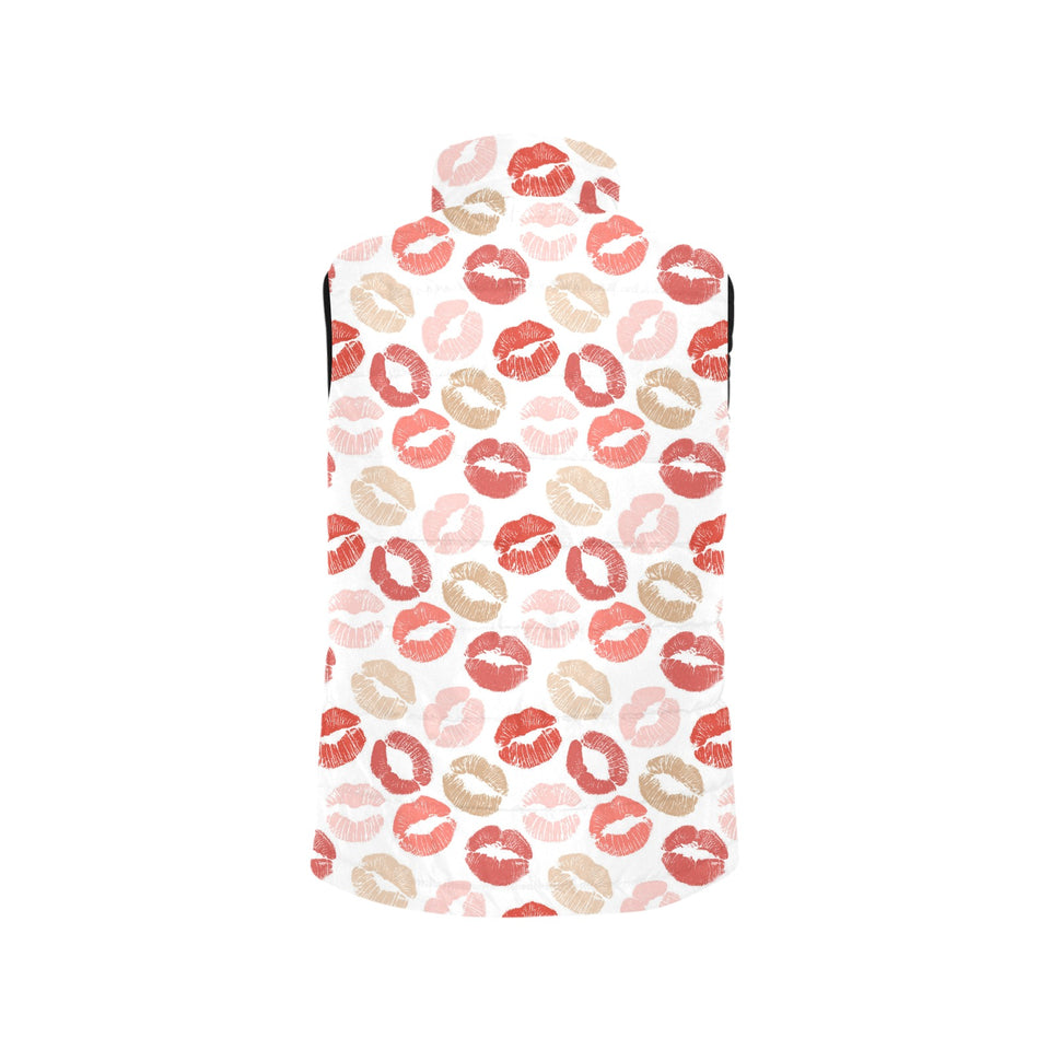 Lips Pattern Print Design 04 Men's Padded Vest