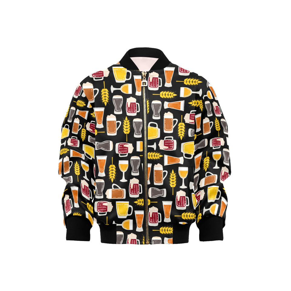 Beer type pattern Kids' Boys' Girls' Bomber Jacket