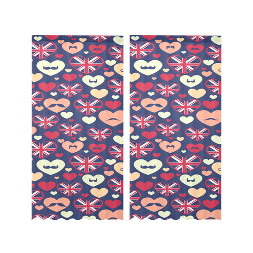 British Pattern Print Design 02 Gauze Curtain