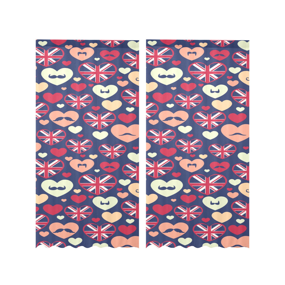 British Pattern Print Design 02 Gauze Curtain